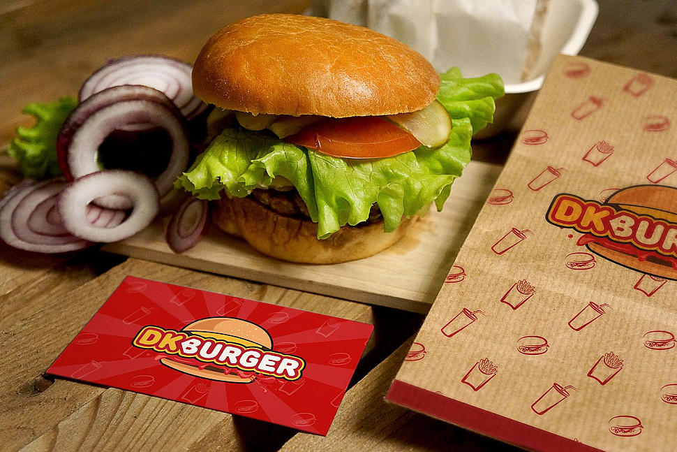 Наше портфолио - Логотип и фирменный стиль для &quot;DK Burger&quot;