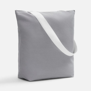 Шопер B5, серый с широкими белыми ручками