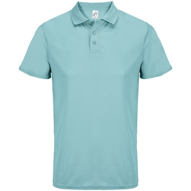 Рубашка поло унисекс Pitcher, голубая (морская волна)