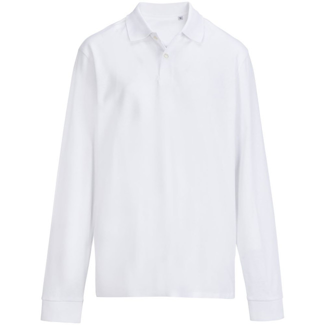 Рубашка поло унисекс с длинным рукавом Pacific LSL, белая