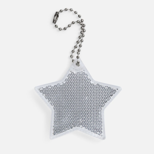Пешеходный светоотражатель с цепочкой «Звезда», белый
