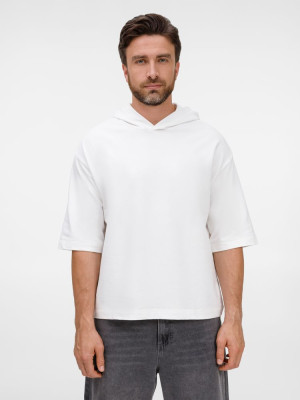 Футболка оверсайз унисекс с капюшоном Neofit, молочно-белая
