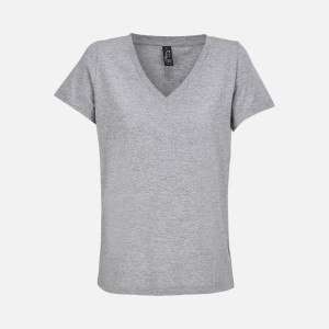Футболка женская Regent Women с V-образным вырезом, серый меланж