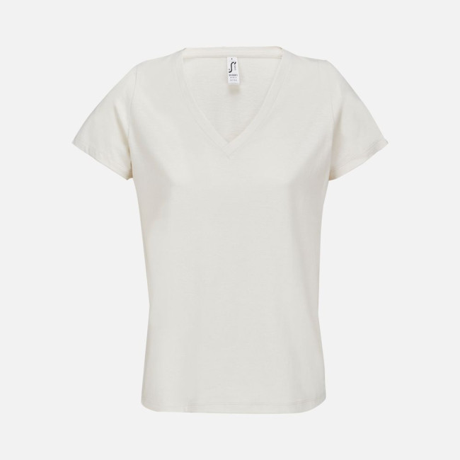 Футболка женская Regent Women с V-образным вырезом, молочно-белая