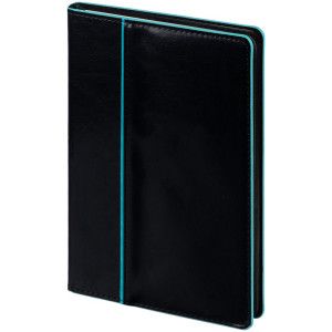 Ежедневник Alanis, недатированный, черный с голубым