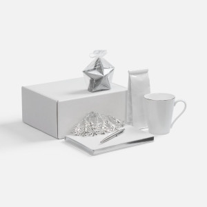 Набор «Планы на счастье», белый с серебристым